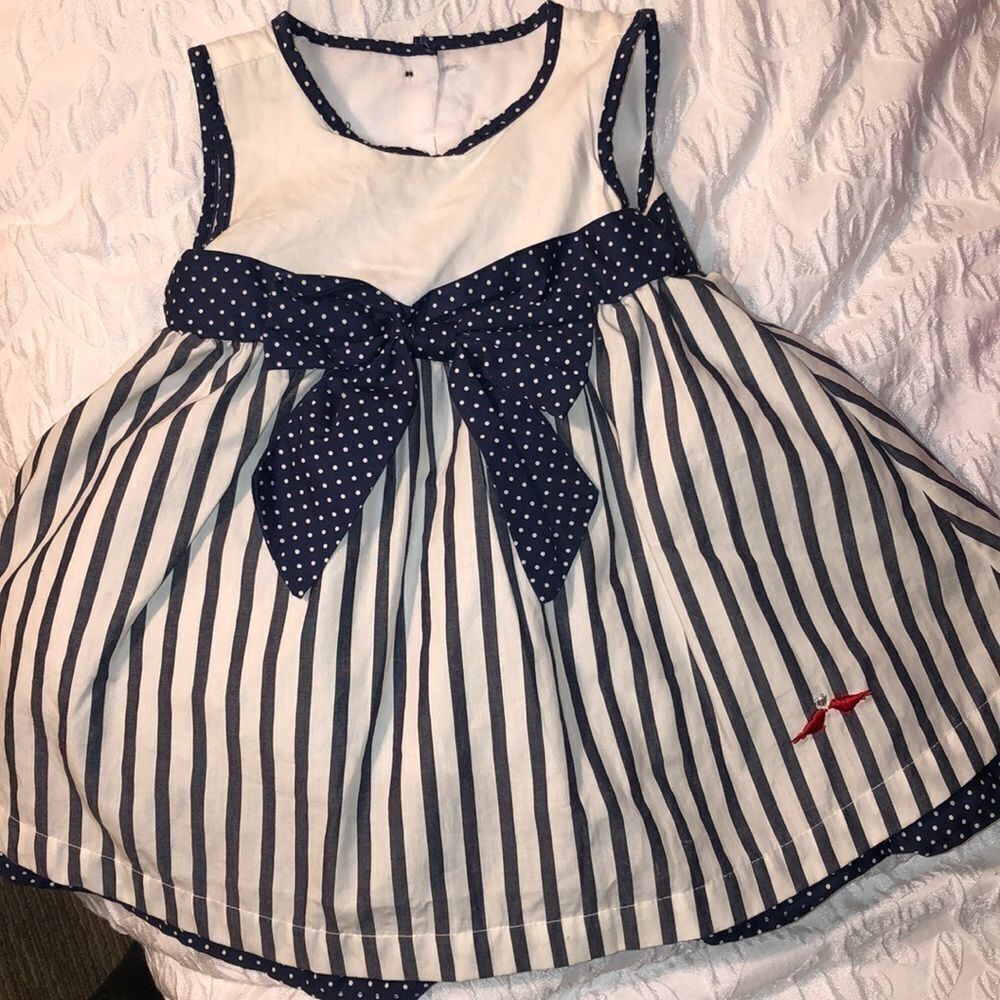 GIRLS Size 6/9M Lilybird striped dress with bow